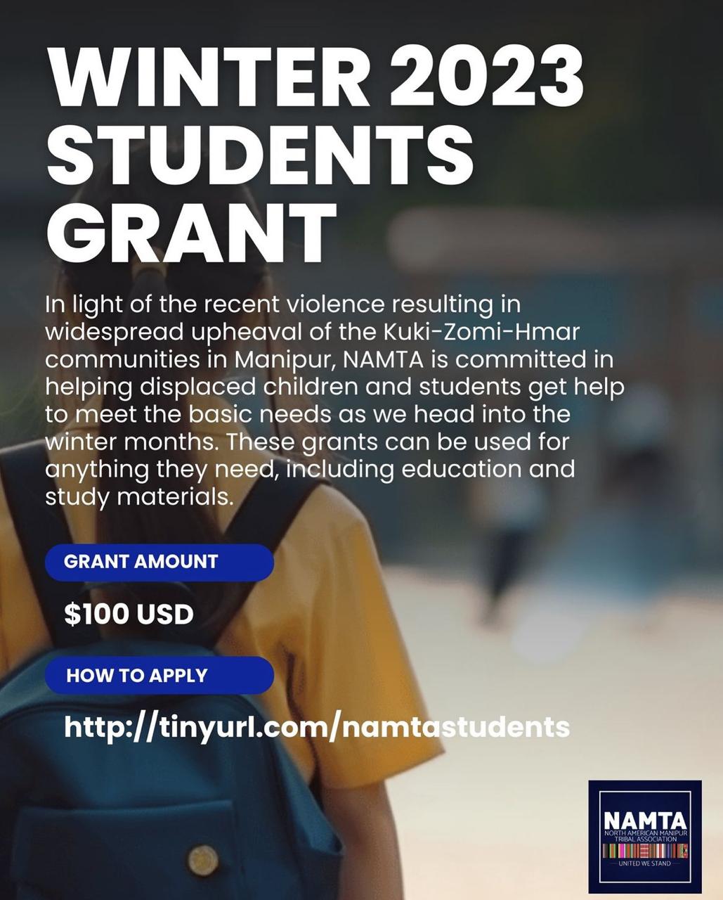 NAMTA Winter 2023 Students Grant Announcement